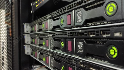 Hard drive hdd in the storage system in the data center. Technology Progect