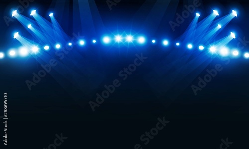 Stage podium with lighting, Stage Podium Scene with for Award Ceremony on Light blue Background vector design.