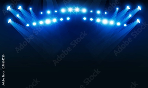 Stage podium with lighting, Stage Podium Scene with for Award Ceremony on Light blue Background vector design.