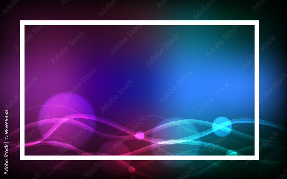 Frame template design with colorful lights