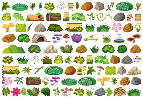 Set of isolated objects theme - gardening