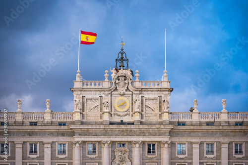 Closeup of fasade of Royal Palace in Madrid, Spain