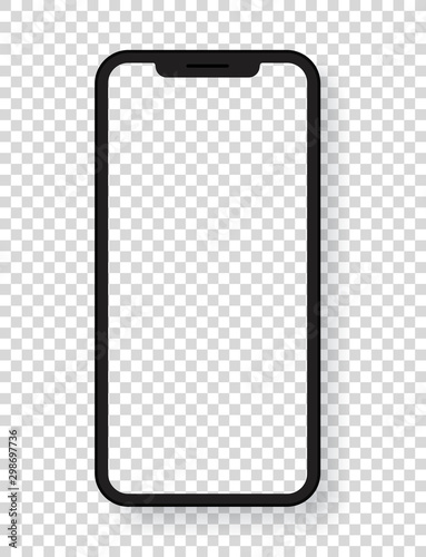 Modern mobile phone layered vector template isolated on white background