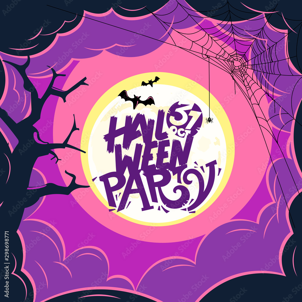 Halloween party illustration. Vector card