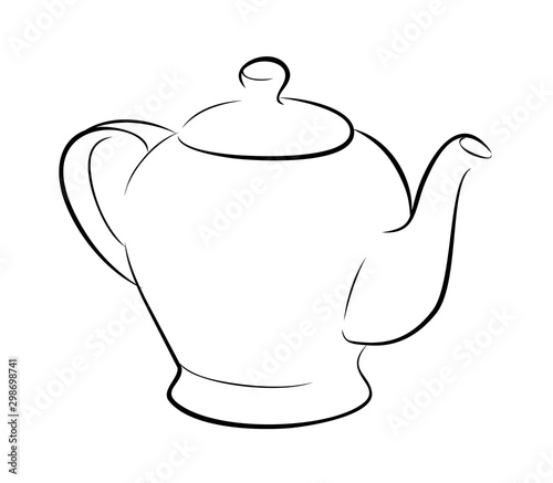 Sketch of  ceramic teapot.
