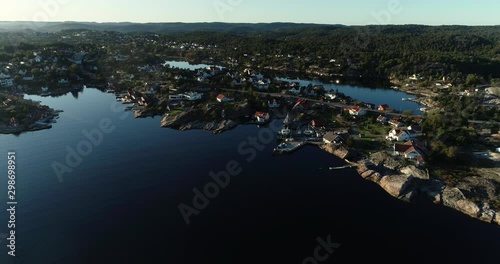 Aerial view of Langenes small vilage in south Norway. photo