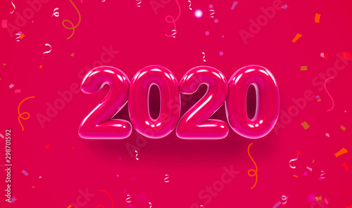 minimalist Celebration Christmas and New Year 2020 background 