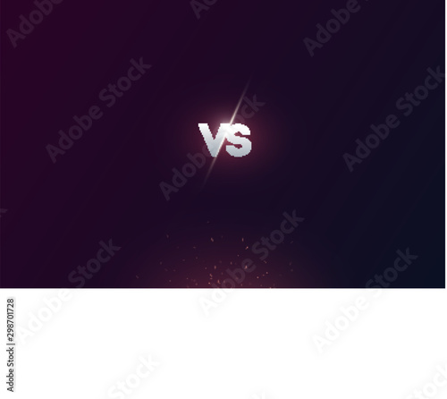 Neon versus logo vs letters for sports and fight competition. Template Battle vs match in black background, game concept competitive vs. Vector illustration eps 10