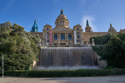 National art museum of Catalonia and Montjuich Palace in Barcelona