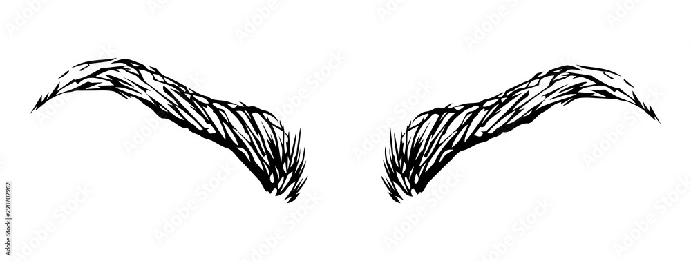 Eyebrow. Vector drawing icon sign