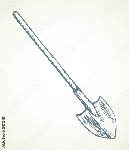 Shovel. Vector drawing icon sign