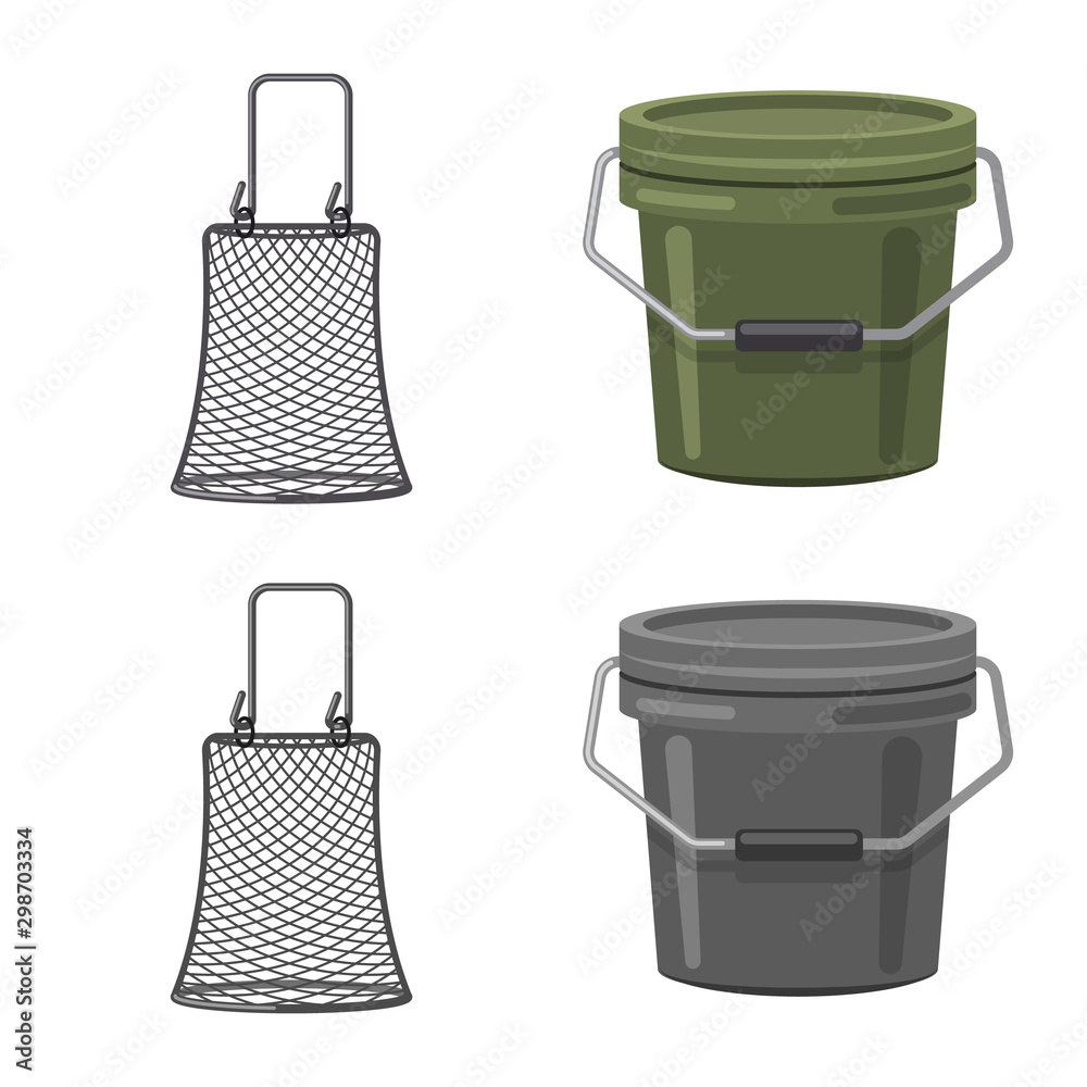 Vector illustration of fish and fishing icon. Set of fish and equipment stock vector illustration. Vector illustration of fish and fishing icon. Set of fish and equipment stock vector illustration.