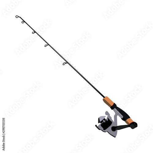 fishing rod realistic vector illustration isolated