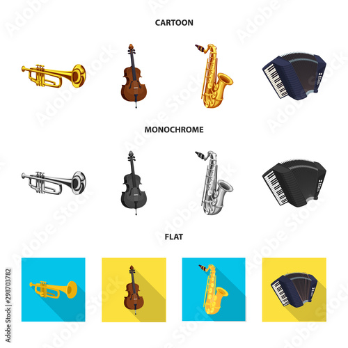 Vector design of music and tune symbol. Collection of music and tool stock vector illustration.