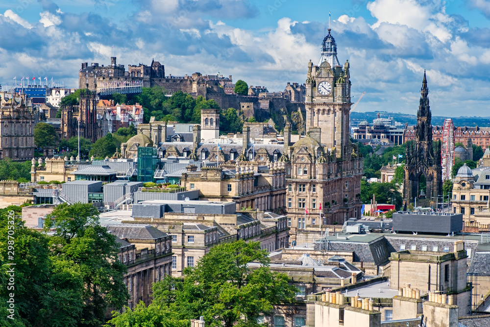View of the city of Edinburgh in Scotland