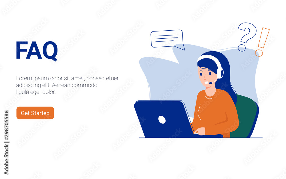 FAQ and Q&A flat vector ilustration concept, online support center via smartphone and laptop. Can use for, landing page, template, web, app, poster, banner.