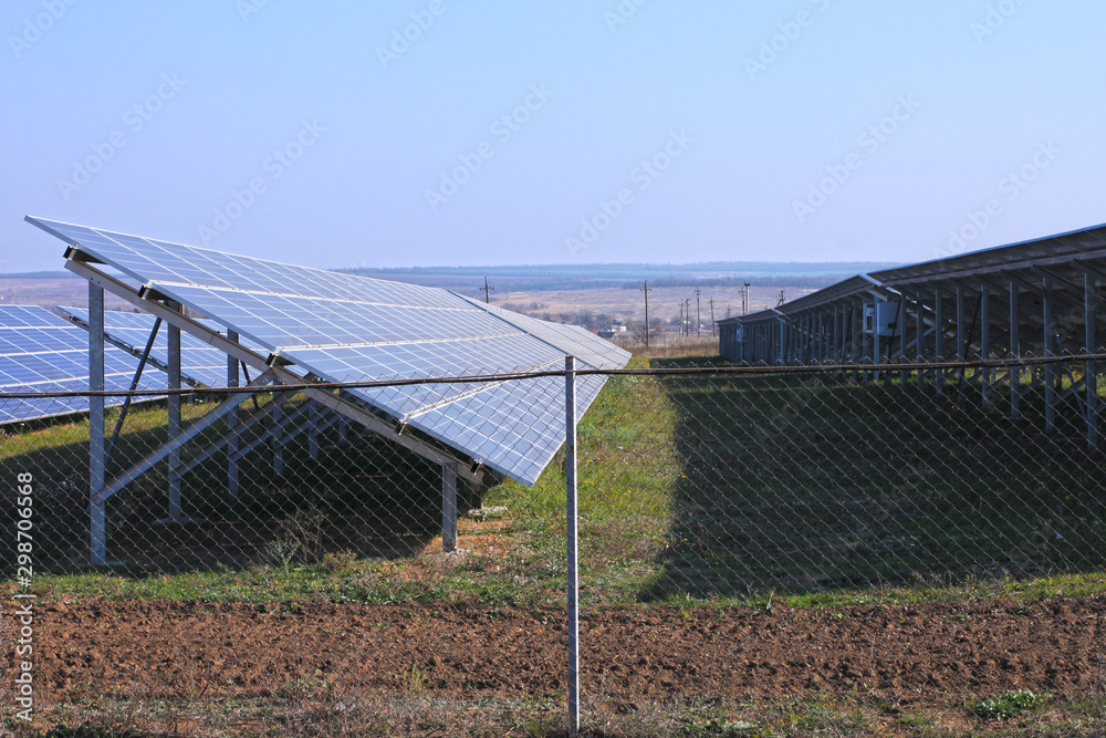 Solar panel plant. Sun energy is green innovation and clean for environmental. Solar panel plant. Sun energy is green innovation and clean for environmental.