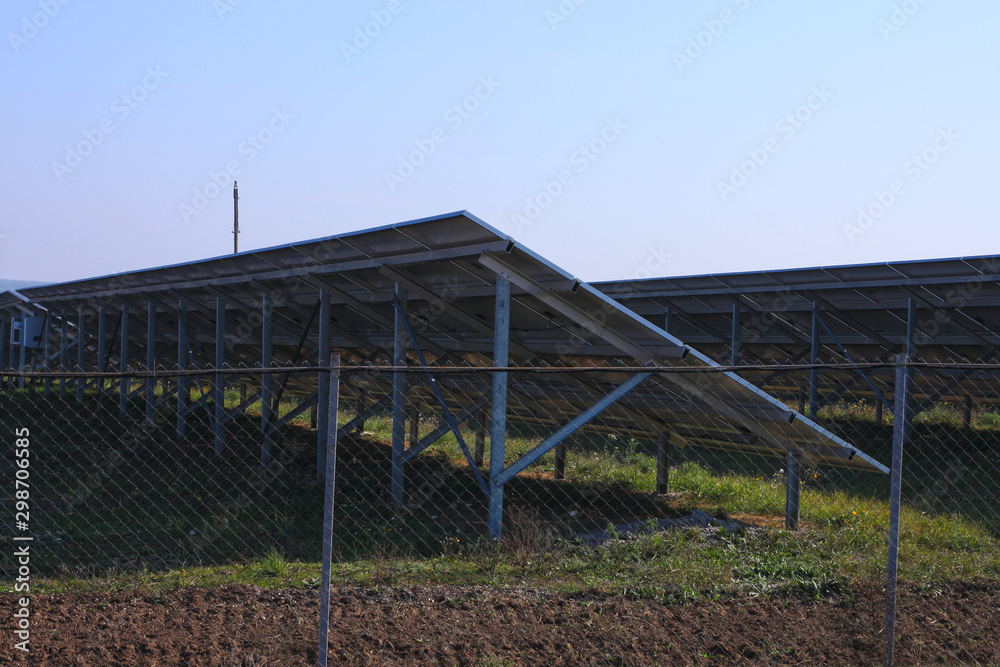 Solar panel plant. Sun energy is green innovation and clean for environmental. Solar panel plant. Sun energy is green innovation and clean for environmental.