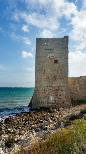 Ruin of the castle at the sea. Kastelina Castle. Vir, Croatia