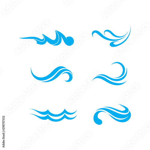 Waves beach logo blue and symbols template icons app © anggasaputro08