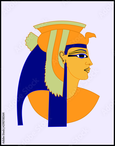 Cleopatra ancient Egypt queen vector drawing 