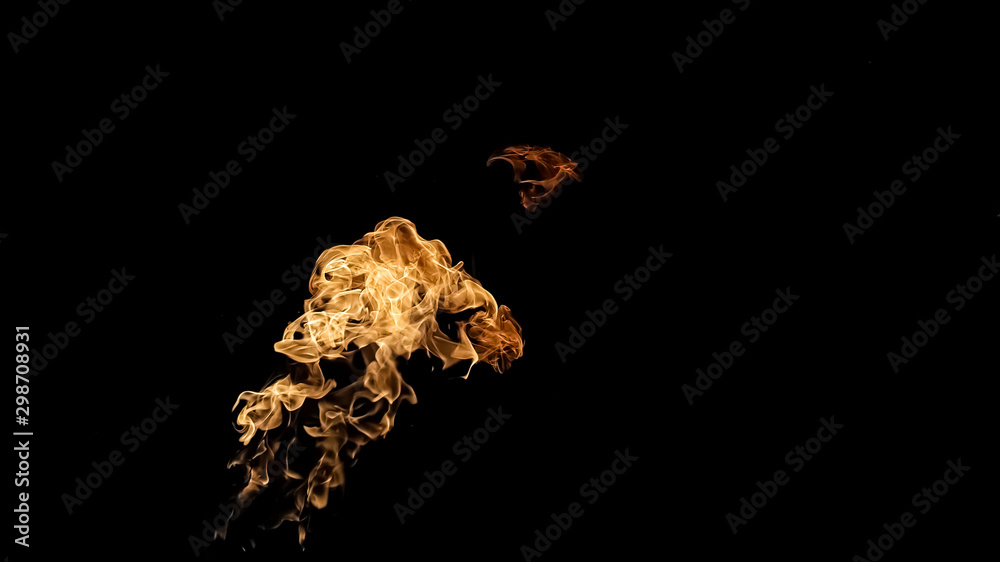 Fire flames on black background. fire on black background isolated. fire patterns
