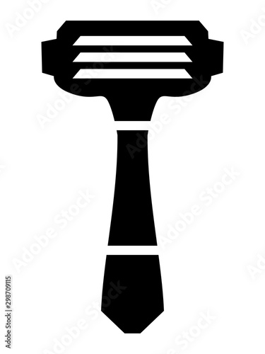 Vector silhouette of razor. Motives of shaving, barber, bathroom, beard, daily hygiene