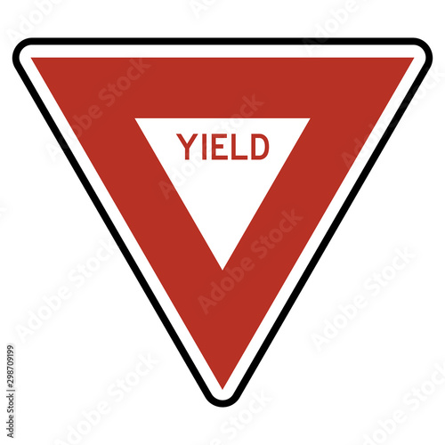 Yield sign Road traffic symbol vector illustration