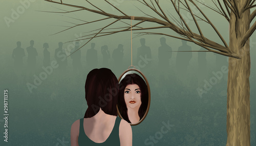 Принти на полотні Self examination is the theme