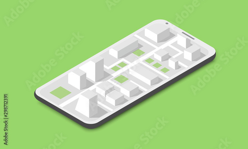 Isometric city map concept
