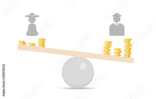 Gender inequality flat concept