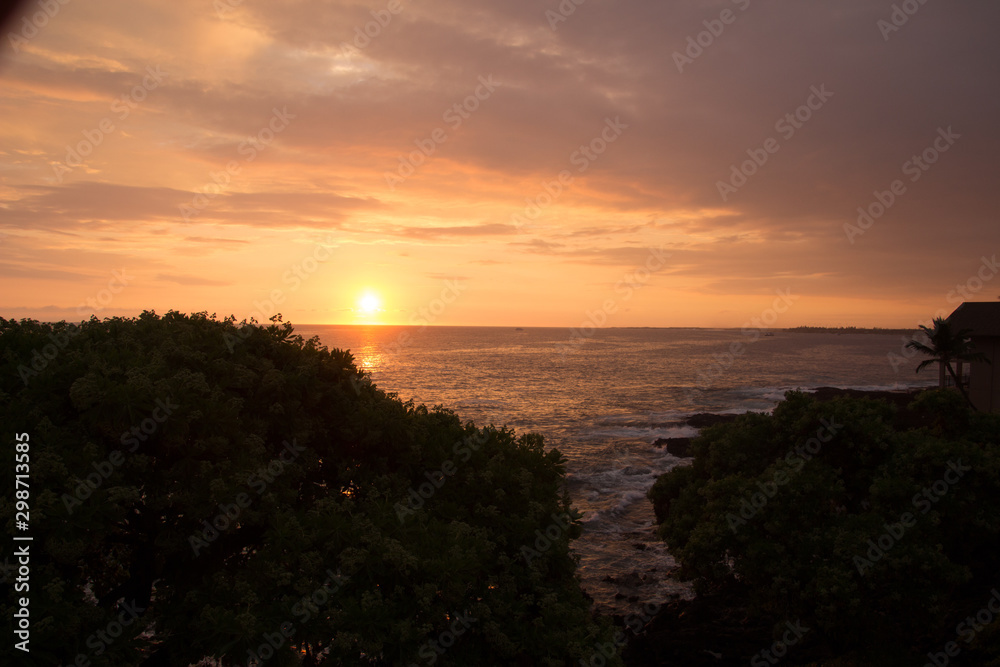 Sunset in Kona, at Hawaii