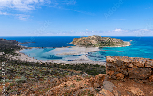 Panorama of Balos Lagoon and Gramvousa island on Crete island, Greece.  © Alexander