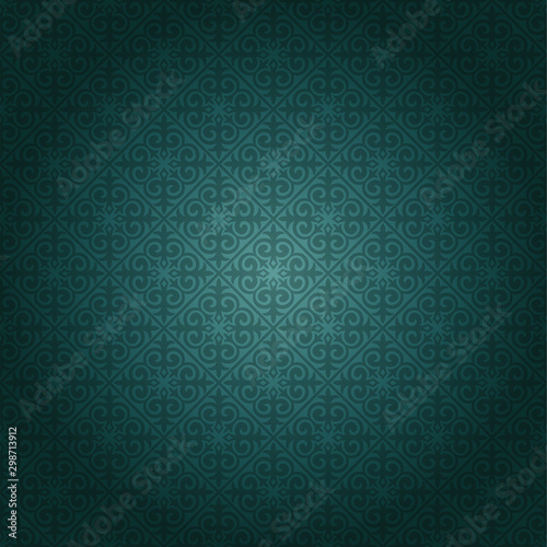  Seamless pattern in traditional style kazakh ornaments