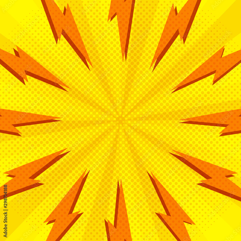 Fototapeta premium Bright comic abstract yellow background