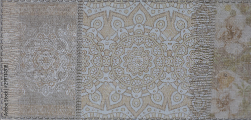 abstract marble tiled floral pattern