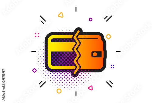 Payment methods sign. Halftone circles pattern. Credit card or cash icon. Classic flat payment methods icon. Vector