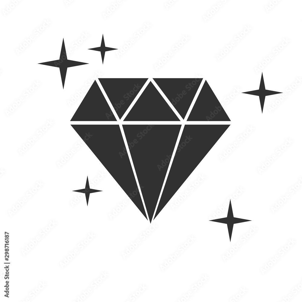 Diamond Icon Vector. Simple flat symbol. Perfect Black pictogram illustration on white background. Diamond Icon Vector. Simple flat symbol. Perfect Black pictogram illustration on white background.