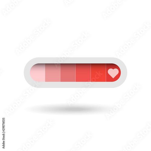 vector illustration of love meter red heart