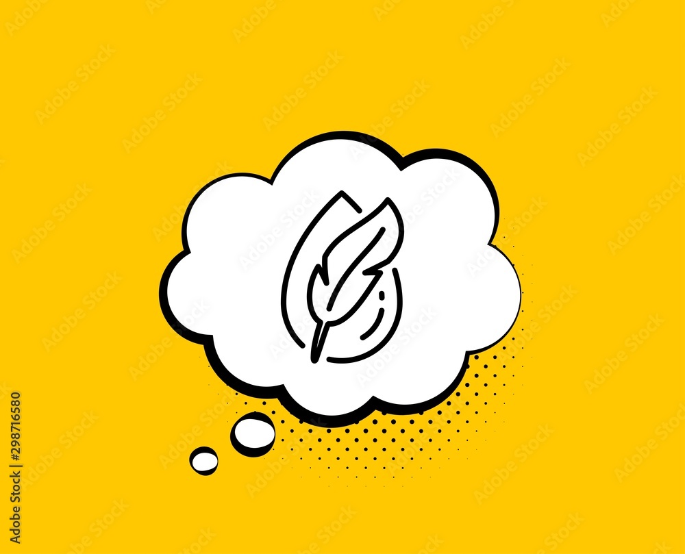 Hypoallergenic tested line icon. Comic speech bubble. Feather sign. No synthetic symbol. Yellow background with chat bubble. Hypoallergenic tested icon. Colorful banner. Vector Hypoallergenic tested line icon. Comic speech bubble. Feather sign. No synthetic symbol. Yellow background with chat bubble. Hypoallergenic tested icon. Colorful banner. Vector
