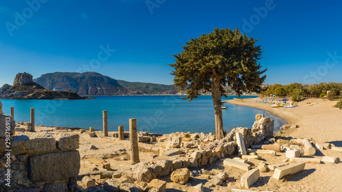 Ancient ruins in front of the sea at Kefalos, Kos Island, Greece