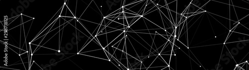 Digital plexus of glowing lines and dots. Network or connection. Abstract digital background. Futuristic cosmic vector illustration.