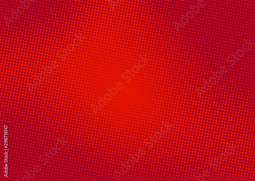 Crimson red pop art background in retro comic style with halftone dots design, vector illustration eps10