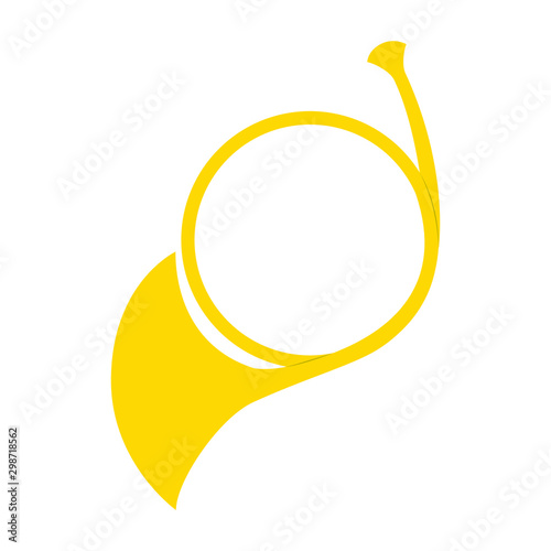 French Horn Brass Instrument Vector Christmas