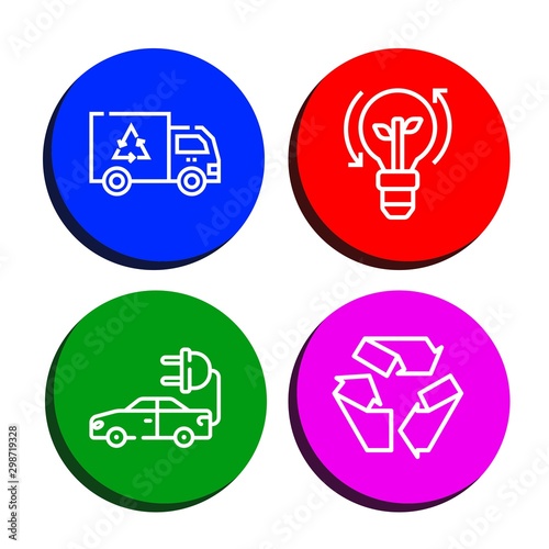 Set of conservation icons such as Garbage, Clean energy, Electric car, Recycle , conservation