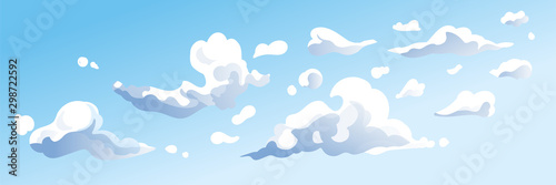 clouds in the sky - abstract blue background. clear panorama. dream, future, climate and weather vector illustration