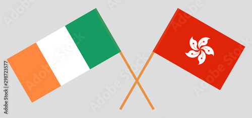 Hong Kong and Ireland. Hongkong and Irish flags