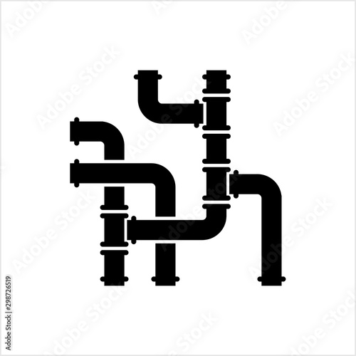 Pipe Icon, Pipe Fitting Icon, Water, Gas, Oil Pipeline, Plumbing Work