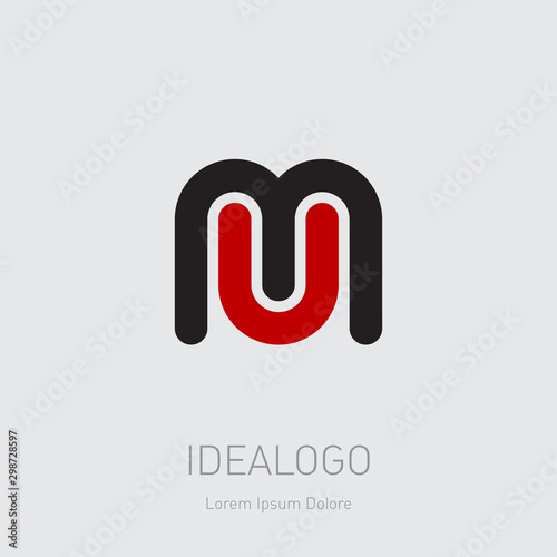 M and U initials, logo. MU - monogram template or logotype. UM - design element or icon.
