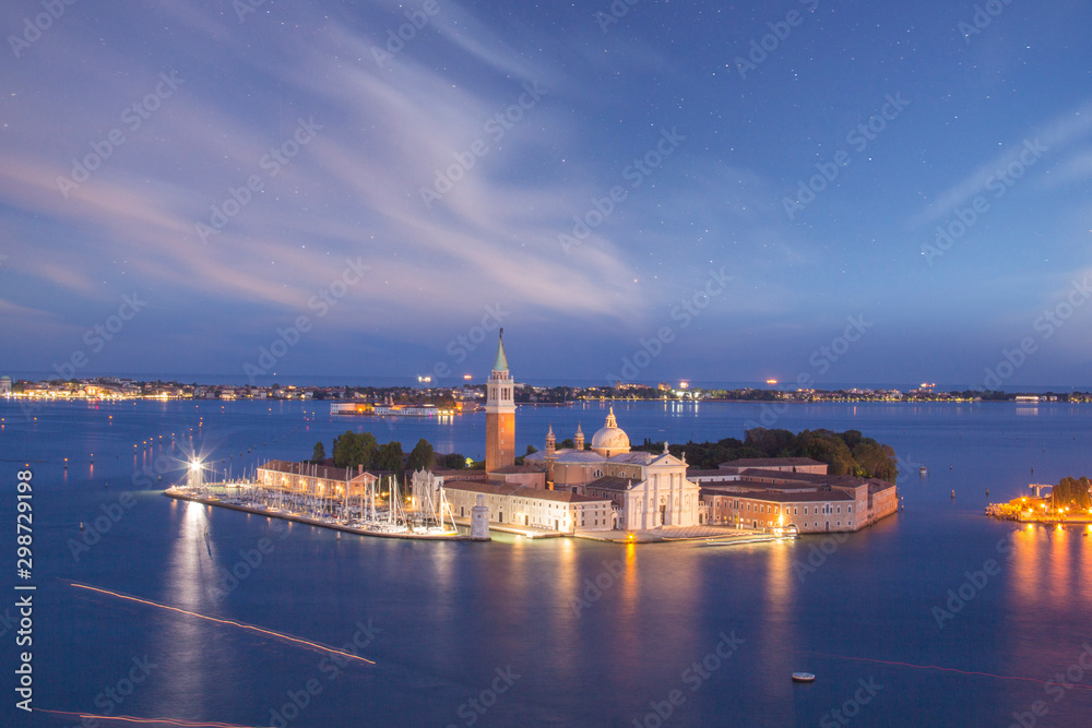 Fototapeta premium Beautiful view of the Cathedral of San Giorgio Maggiore, on an island in the Venetian lagoon, Venice, Italy
